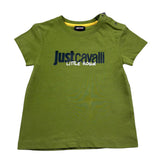 Just Cavalli T-Shirt Girocollo Tinta Unita con Logo per Neonato JIP26092TS VERDE JUST CAVALLI 