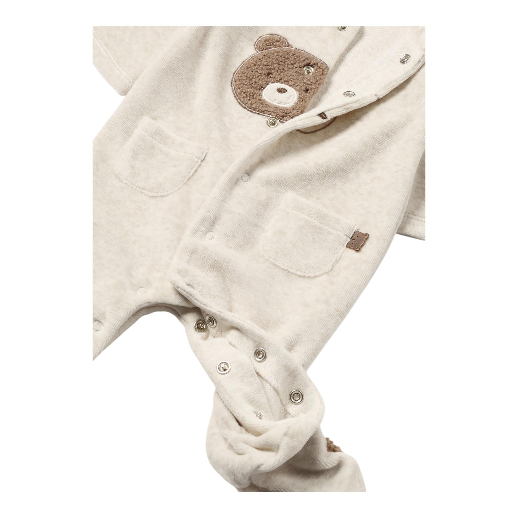 MAYORAL tutina manica lunga tinta unita in ciniglia Beige per Neonato TUTMY BEIGE MAYORAL 