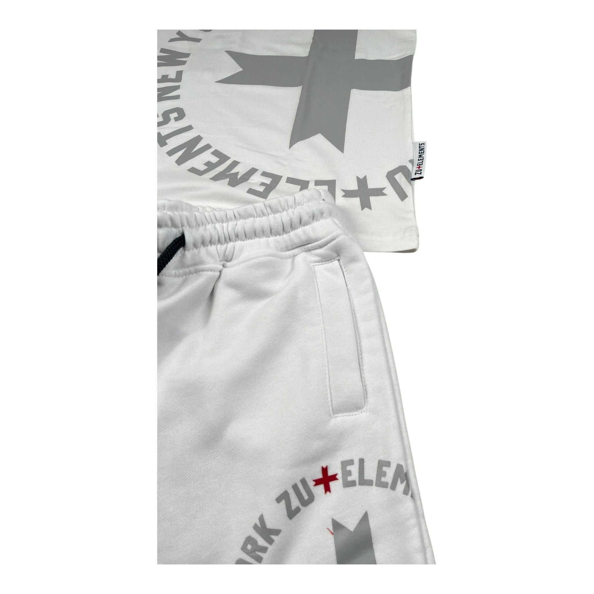 Dropseason2 Completo 2 Pezzi T-Shirt-Bermuda Tinta Unita per Bambino ZU1740 BIANCO DROPSEASON2 