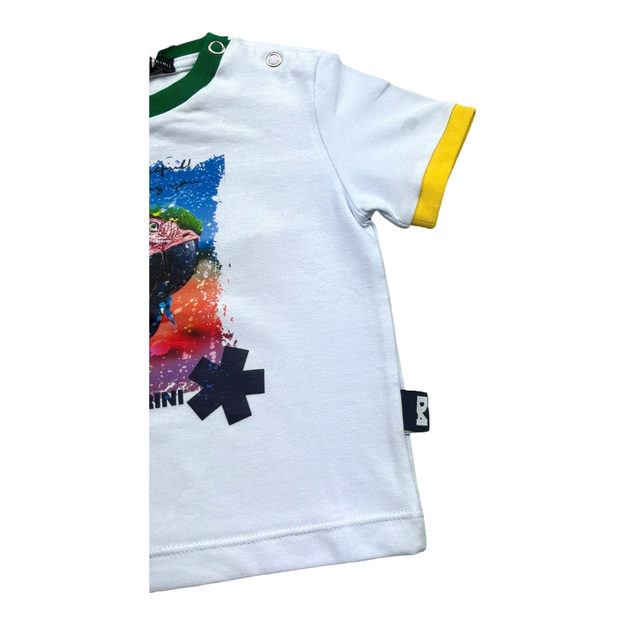 Daniele Alessandrini T-Shirt Girocollo Tinta Unita con Stampa per Neonato 1296M00234NX BIANCO DANIELE ALESSANDRINI 