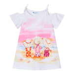 Mayoral Abito Bretelline tinta unita con Stampa Bianco per Bambina 3963 BIANCO MAYORAL 