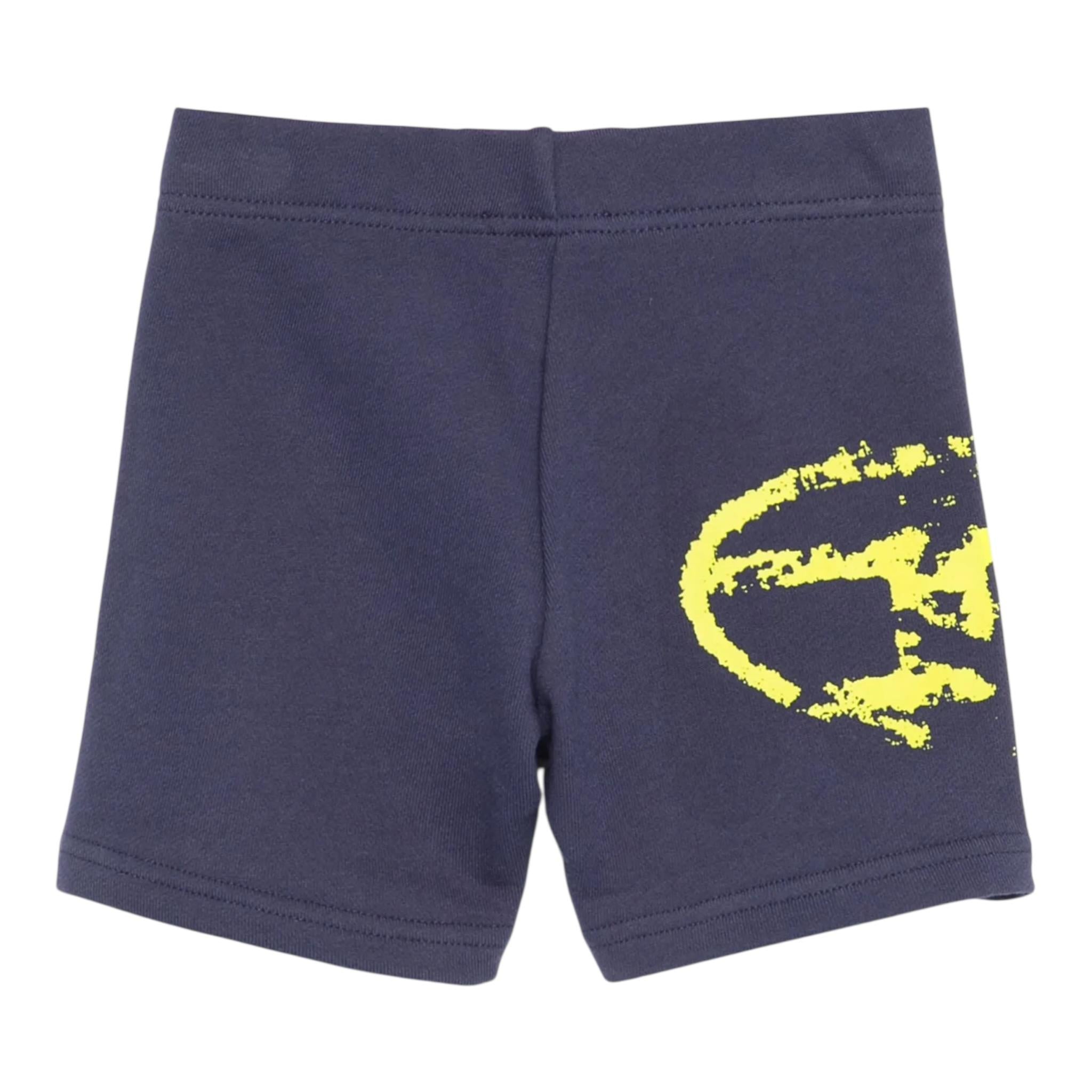 Diesel Bermuda In Felpa tinta unita con Logo Blu per Neonato K00630O BLU DIESEL 