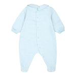 MOSCHINO tutina tinta unita con logo Azzurro per Neonato MUY0077 AZZURRO MOSCHINO 