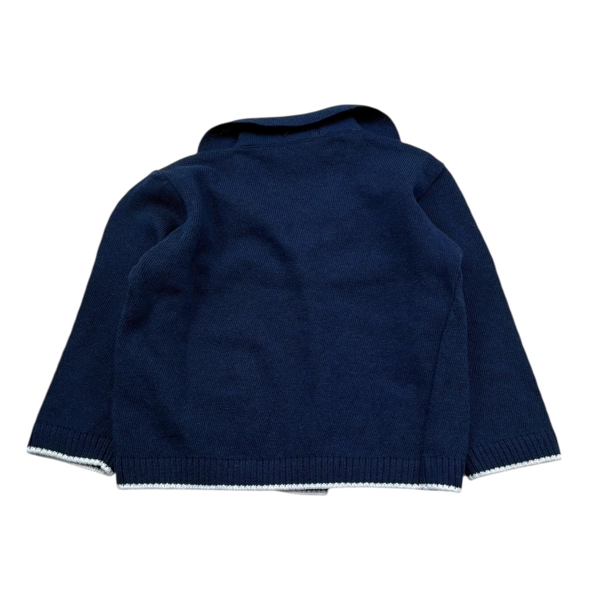 Manuel & Frank Cardigan Tinta Unita con Profili In Contrasto per Neonato MF4236I BLU MANUEL & FRANK 