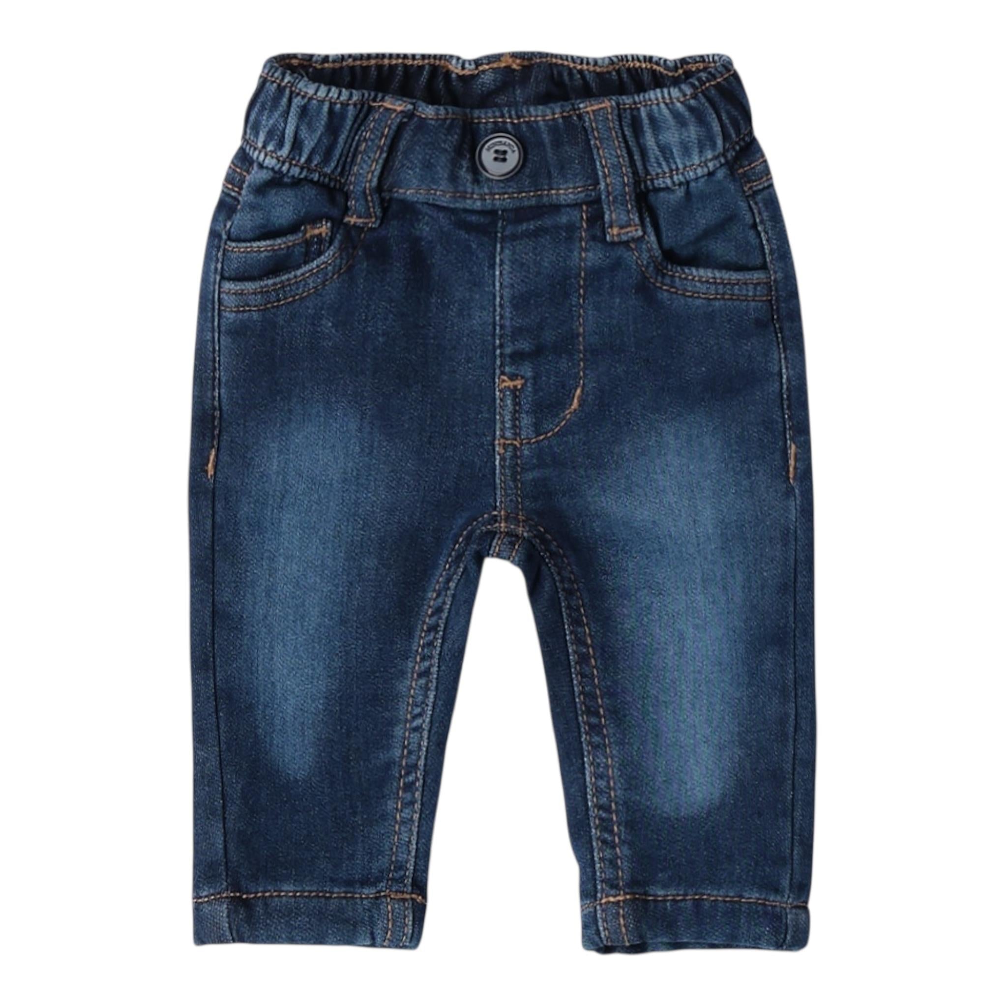 MINI BANDA jeans tinta unita con elastico in vita Blu per Neonato 3A624X BLU MINI BANDA 