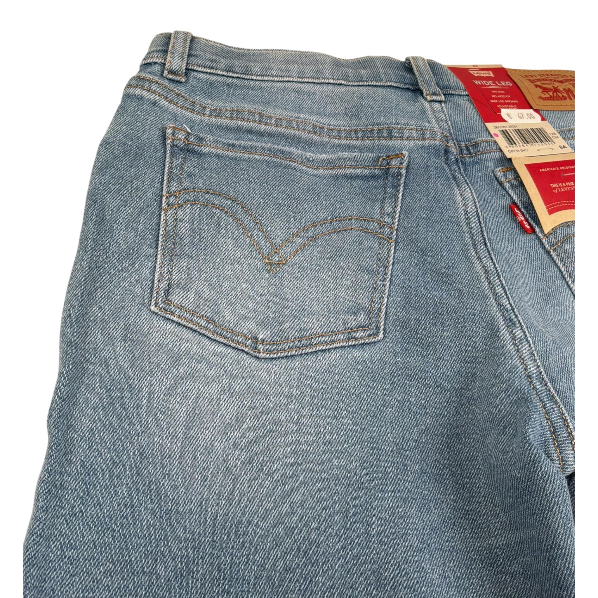Levi'S Jeans Tinta Unita con Girovita Regolabile per Bambina 3EG381 AZZURRO LEVI'S 