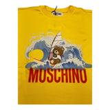 Moschino T-Shirt Girocollo Tinta Unita con Stampa per Bambino HUM05A GIALLO MOSCHINO 