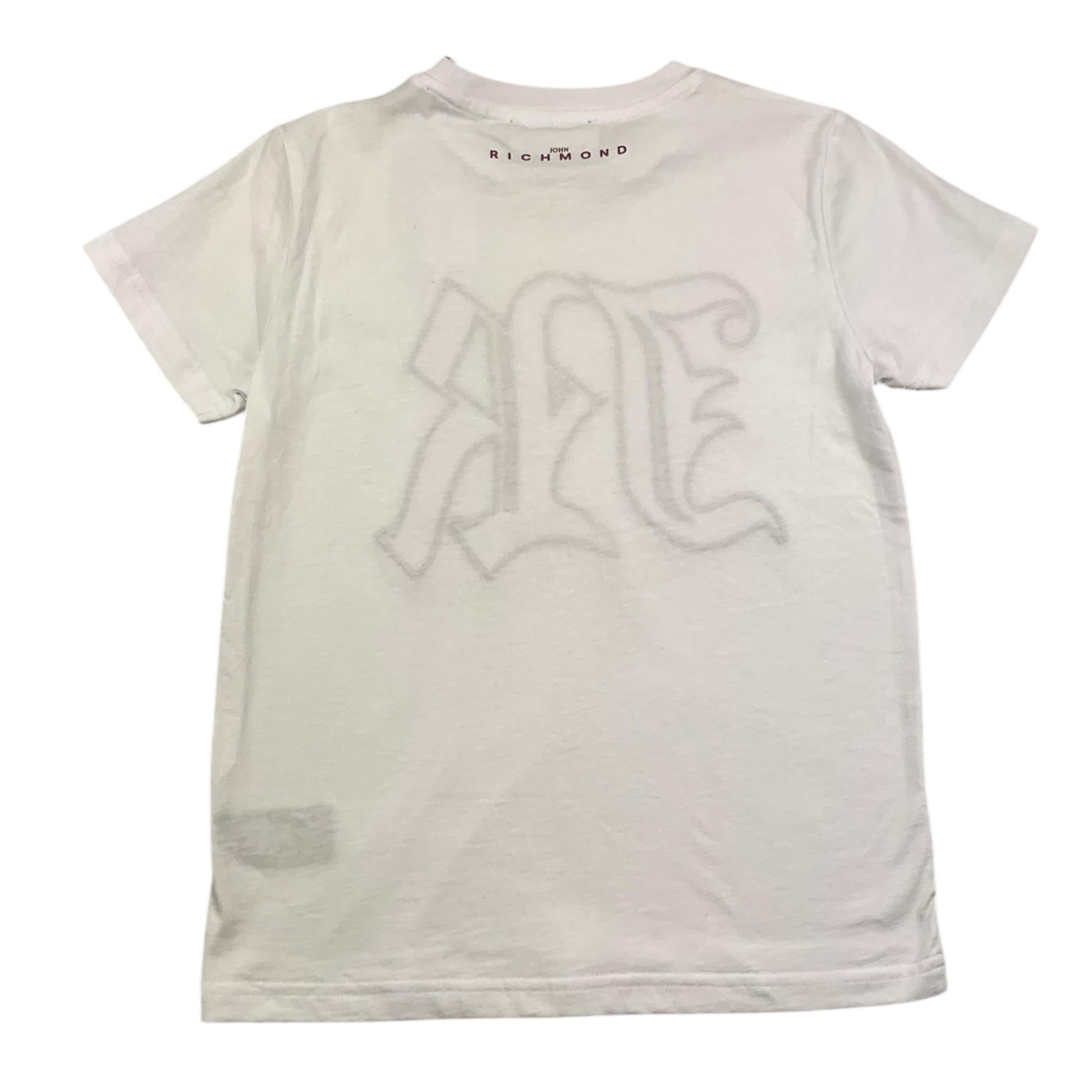 JOHN RICHMOND t-shirt girocollo tinta unita con stampa in contrasto Bianco per Bambina RGA25078TS BIANCO JOHN RICHMOND 