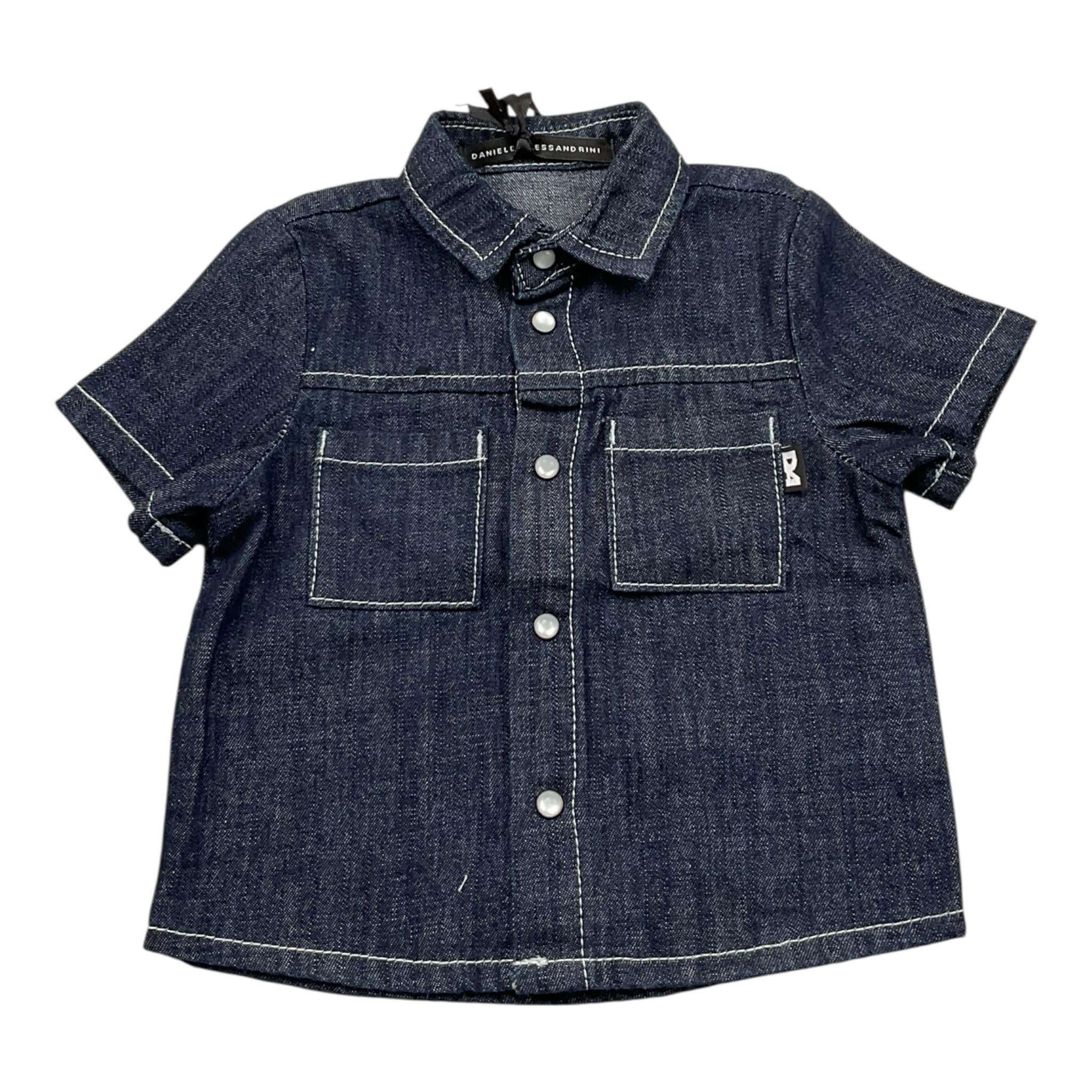 Daniele Alessandrini Camicia Mezza Manica In Denim per Neonato 1296CD00200 BLU DANIELE ALESSANDRINI 