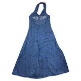 Liu Jo Einfarbiges, ärmelloses Kleid aus blauem Denim für Mädchen