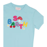 Saint Barth Abito Mezza Manica Tinta Unita con Ricami per Bambina SBWOOD AZZURRO SAINT BARTH 