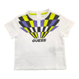 Guess T-Shirt Rundhals Einfarbig mit Print Weiß für Neugeborene