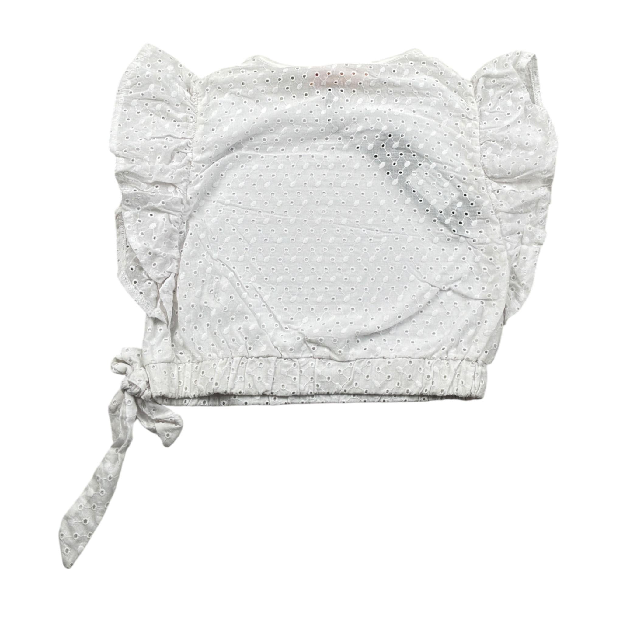 Shopart Top In Pizzo tinta unita Bianco per Bambina 023023 BIANCO SHOPART 