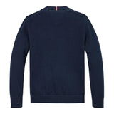 Tommy Hilfiger Maglia Girocollo Tinta Unita con Stampa per Bambino KB0KB09344 BLU TOMMY HILFIGER 