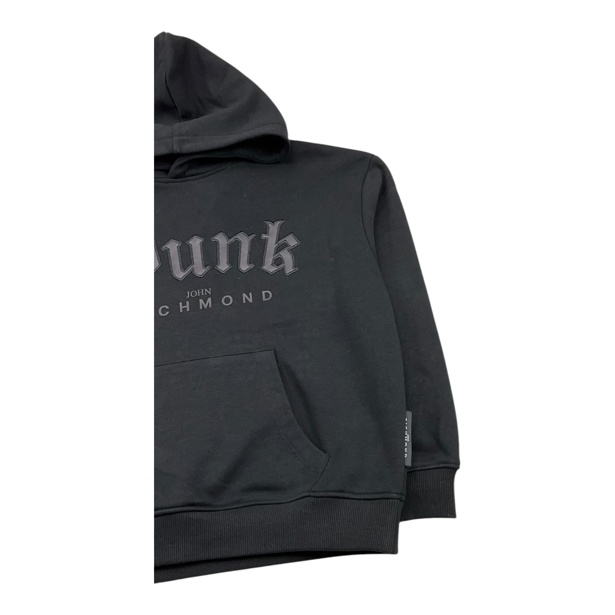 JOHN RICHMOND felpa chiusa con cappuccio tinta unita con stampa Nero per Bambino RBA25021FE NERO JOHN RICHMOND 