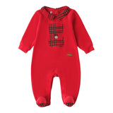 MINI BANDA tutina tinta unita con fantasia scozzese Rosso per Neonata 3A640 ROSSO MINI BANDA 