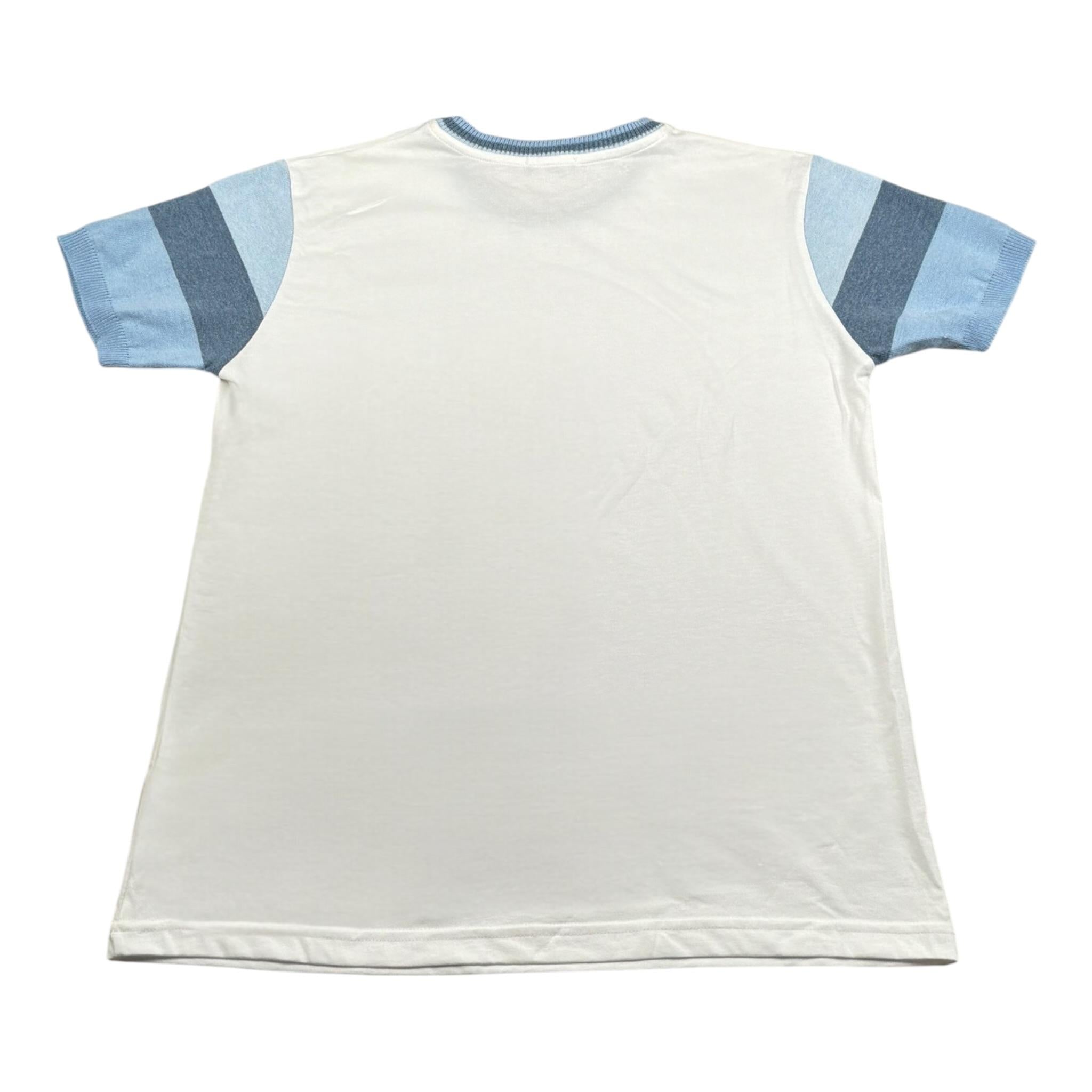 Emanuel Pris T-Shirt Girocollo Tinta Unita con Profili In Contrasto per Bambino ETS3140R BIANCO EMANUEL PRIS 