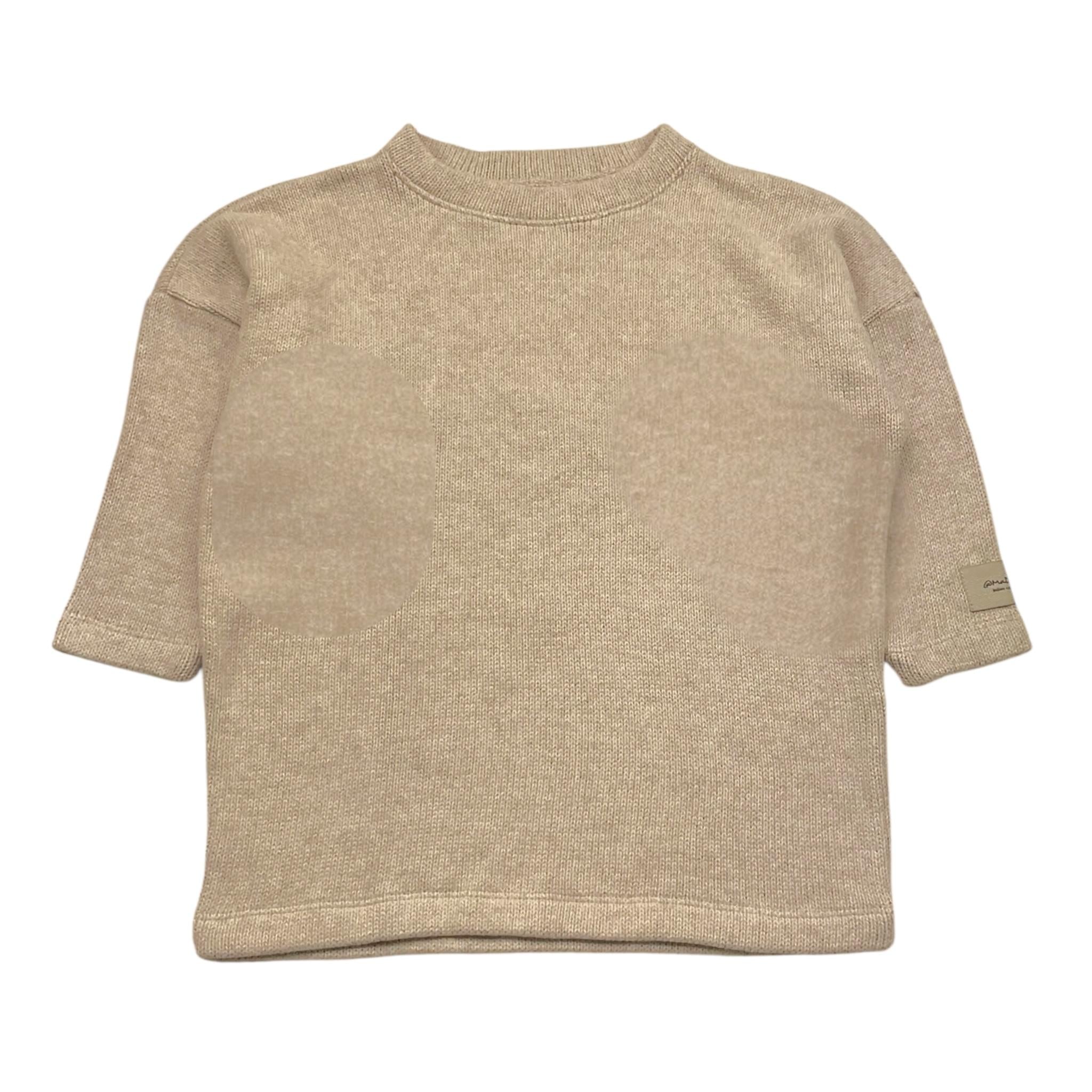 @MADILLY maglia tinta unita grocollo  Sabbia per Bambina 018899 SABBIA @MADILLY 
