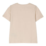 Balmain T-Shirt Rundhalsausschnitt Einfarbig mit Kontrastdruck Beige für Jungen