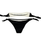 Boy London Zweifarbiges Bikini-Set mit schwarzem Bandeau-Slip für Mädchen