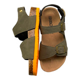 Colors Of California Einfarbige Sandalen mit Kontrastsohle Grün für Kinder