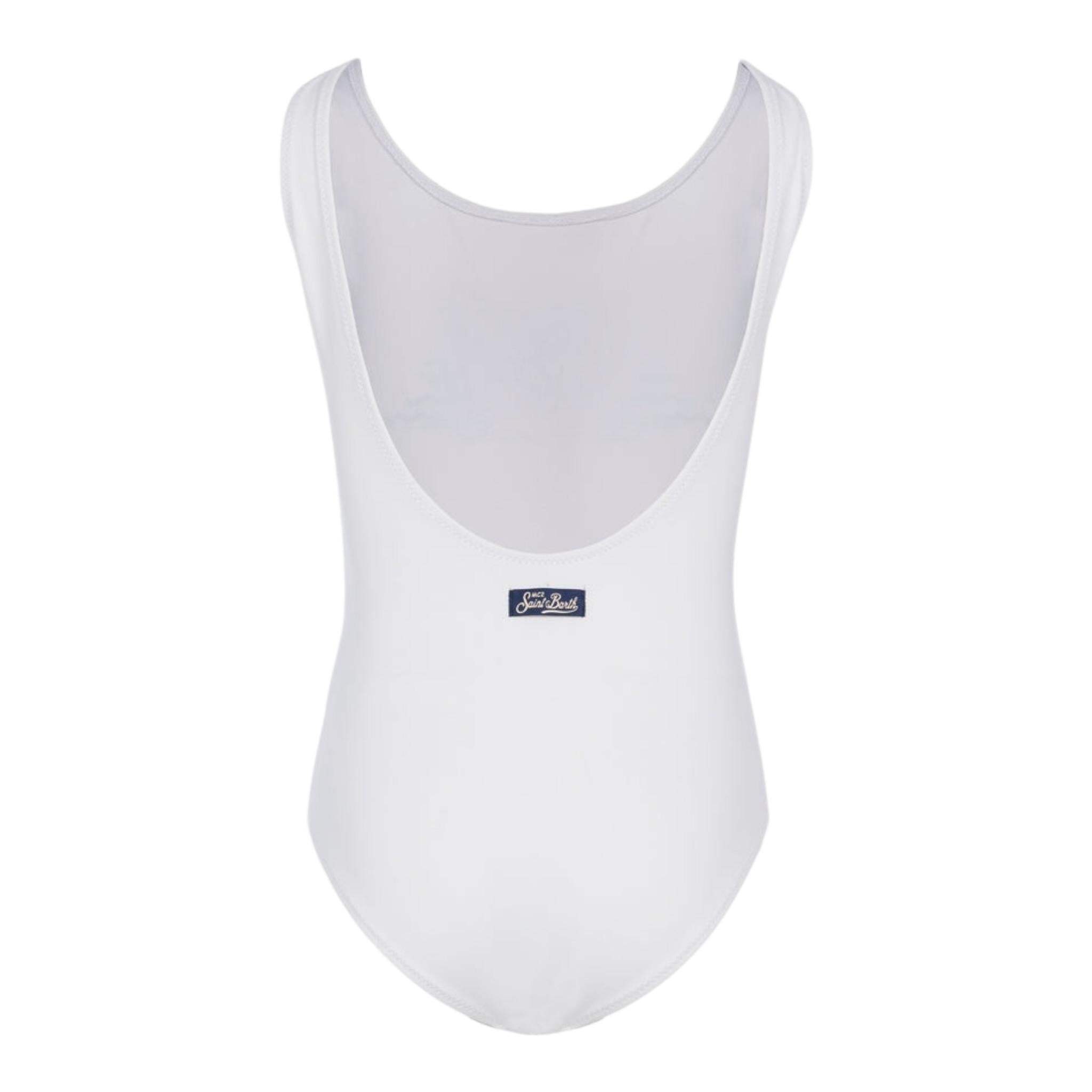 Saint Barth Costume Intero Tinta Unita con Brillantini per Neonata CARA00101N BIANCO SAINT BARTH 