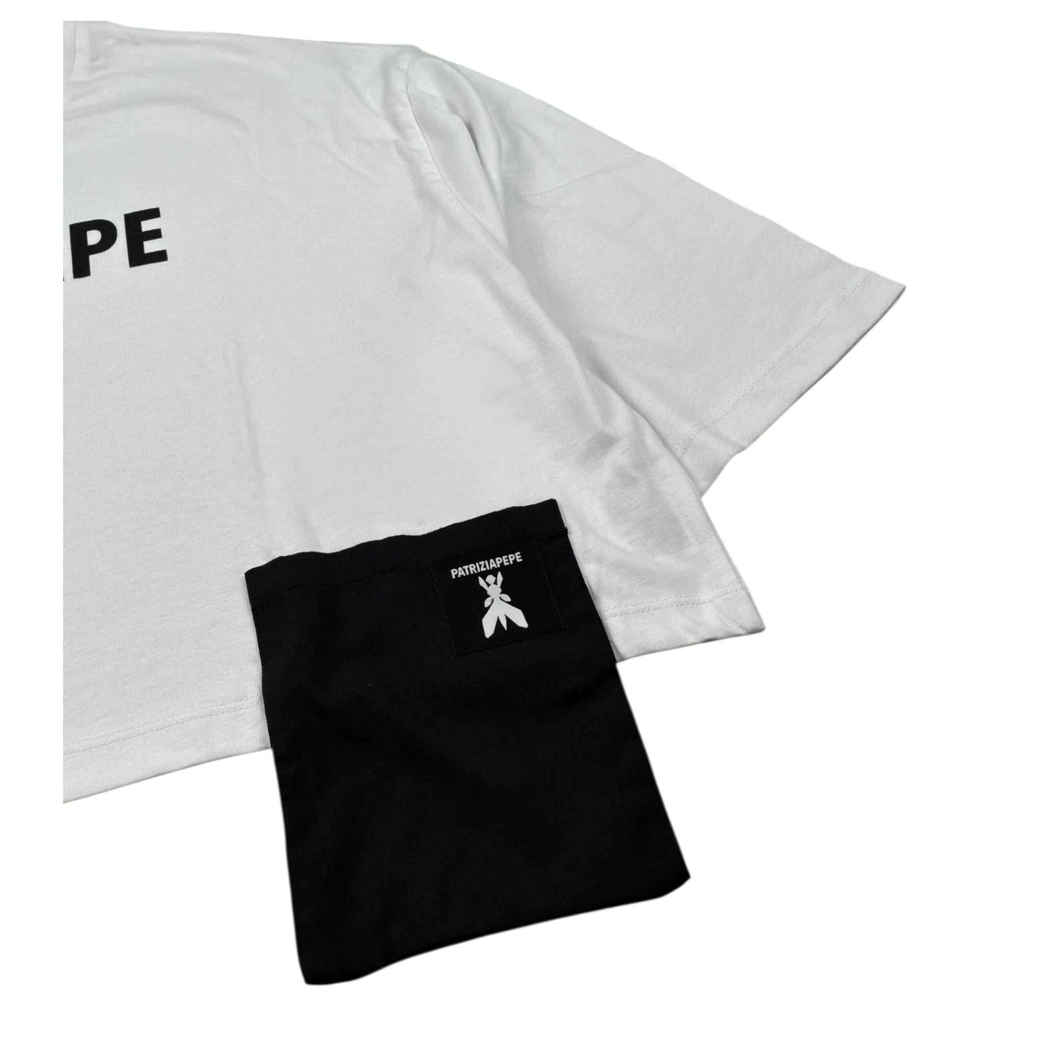 Patrizia Pepe T-Shirt Girocollo Tinta Unita Modello Crop per Bambina 7M0878 BIANCO PATRIZIA PEPE 