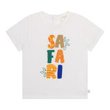 Carre'Ment Beau T-Shirt Rundhals Einfarbig mit Kontrastdruck Weiß Für Neugeborene
