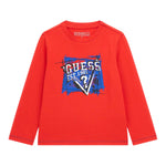 GUESS shirt girocollo tinta unita con stampa Rosso per Neonato N4YI01K8HM4 ROSSO GUESS 