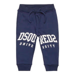 DSQUARED2 pantalone tuta tinta unita con logo Blu per Bambino DQ2498J BLU DSQUARED2 