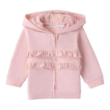 Minibanda Felpa Tinta Unita con Zip E Cappuccio per Neonata 3B707 ROSA MINIBANDA 