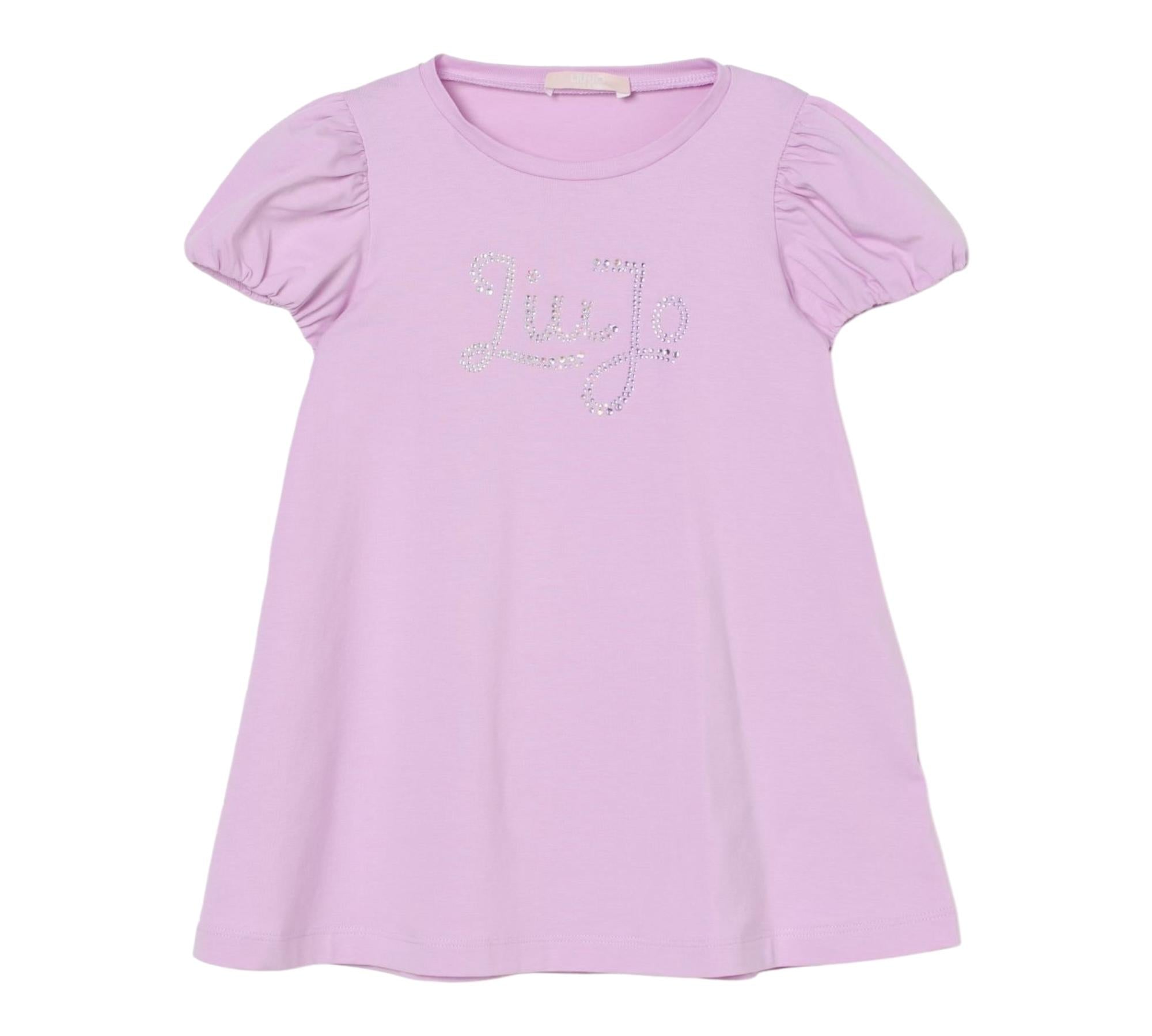 Liu Jo Abito Tinta Unita con Brillantini per Bambina KA5037XXX LILLA LIU JO 