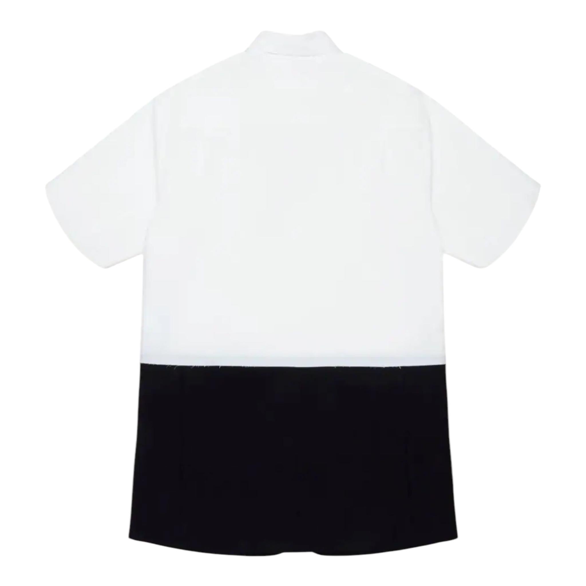 MAISON MARGIELA abito camicia mezza manica bicolore Bianco/nero per Bambino M60641 BIANCO/NERO MAISON MARGIELA 