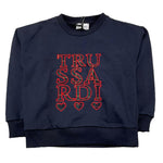 TRUSSARDI felpa chiusa girocollo tinta unita con logo Blu per Bambina TGA25050FE BLU TRUSSARDI 