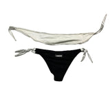 Boy London Zweifarbiges Bikini-Set mit schwarzem Bandeau-Slip für Mädchen
