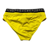 Bikkembergs Badeanzug Einfarbig Mit Elastischem Bund Mit Logo Gelb Für Jungen