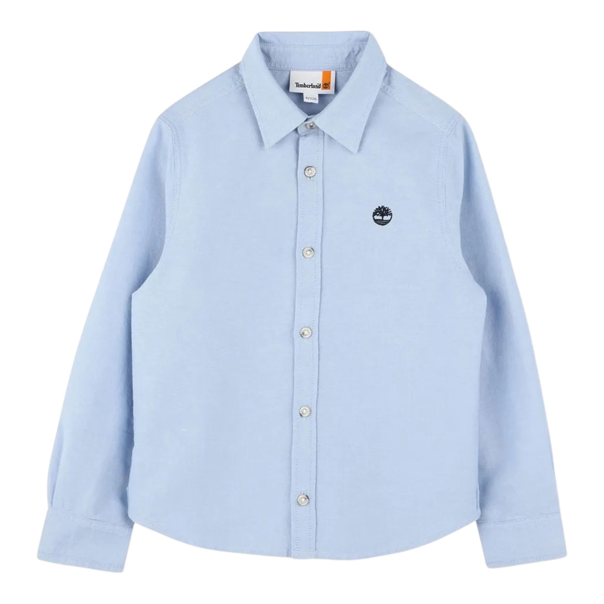 Timberland Camicia Manica Lunga Tinta Unita per Bambino T60519 AZZURRO TIMBERLAND 