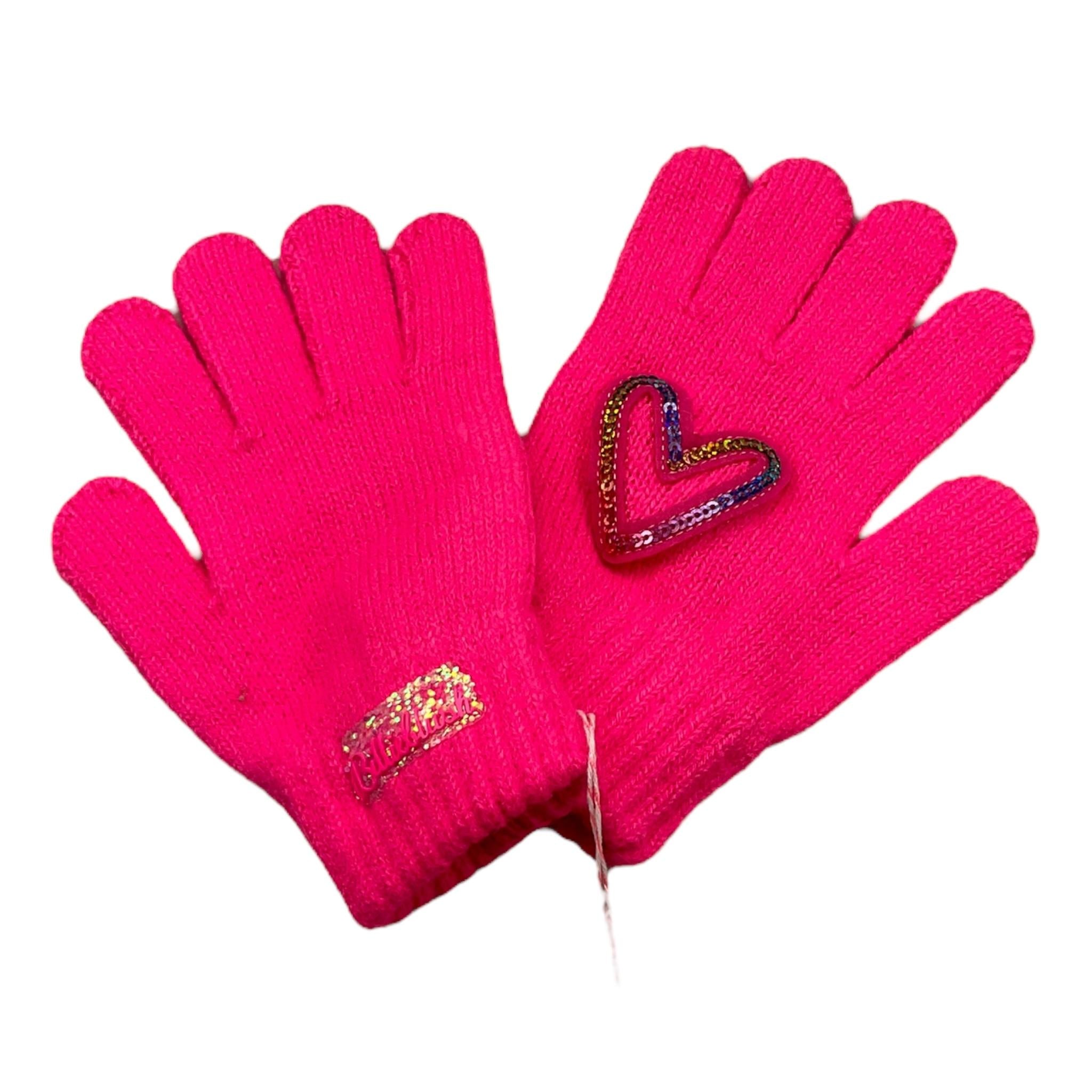BillIEBLUSH guanti tinta unita con pailettes Rosa fluo per Bambina U20593 ROSA FLUO BillIEBLUSH 
