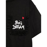 Simonetta T-Shirt Girocollo Tinta Unita con Taschino per Bambina SW8A31 NERO SIMONETTA 