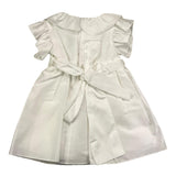 Little Bear Einfarbiges Halbarmkleid mit weißem Gürtel für Babys