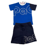 Cesare Paciotti 2-teiliges Set T-Shirt-Bermuda zweifarbig blau für Neugeborene