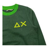 SUN68 maglia girocollo tinta unita con ricamo logo Verde per Neonato K44330 VERDE SUN68 