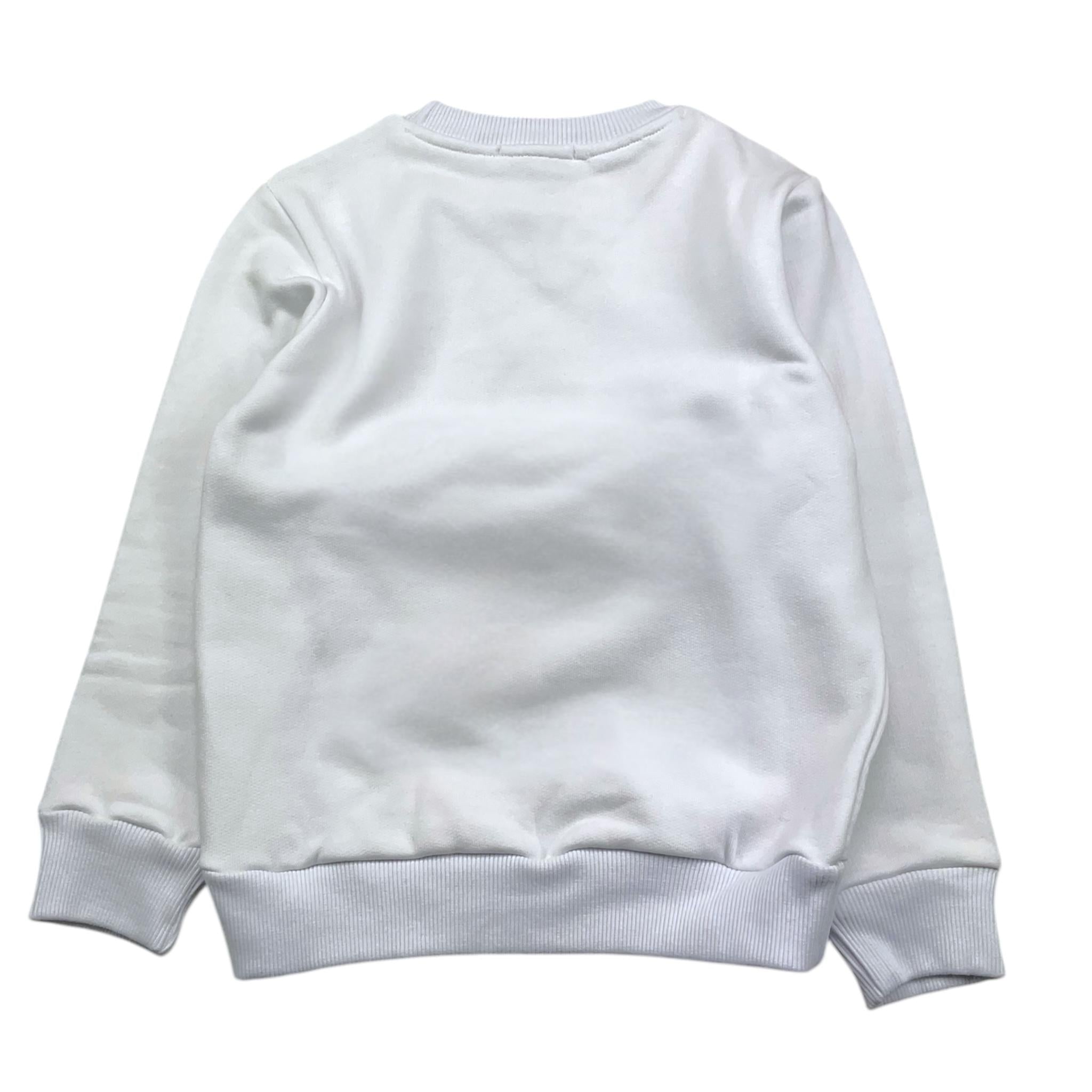 DANIELE ALESSANDRINI felpa girocollo tinta unita con stampa Bianco per Bambino 1231F00103 BIANCO DANIELE ALESSANDRINI 