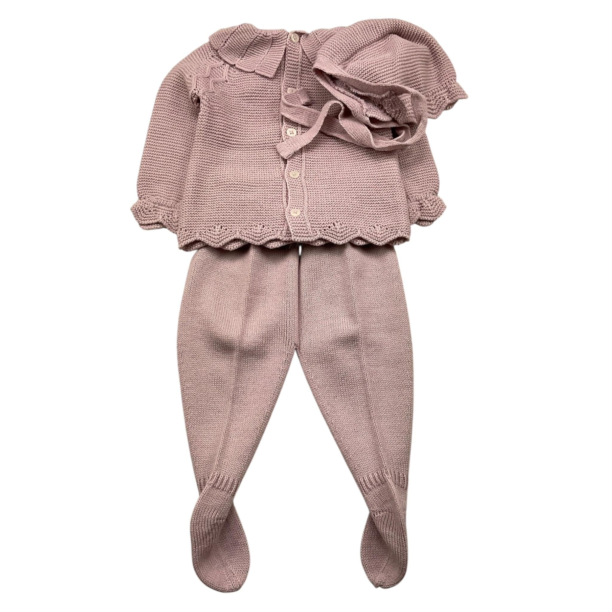 MAC ILUSIO'N completo 3 pezzi maglia-ghettina-cappello Rosa per Neonata 9406 ROSA MAC ILUSIO'N 