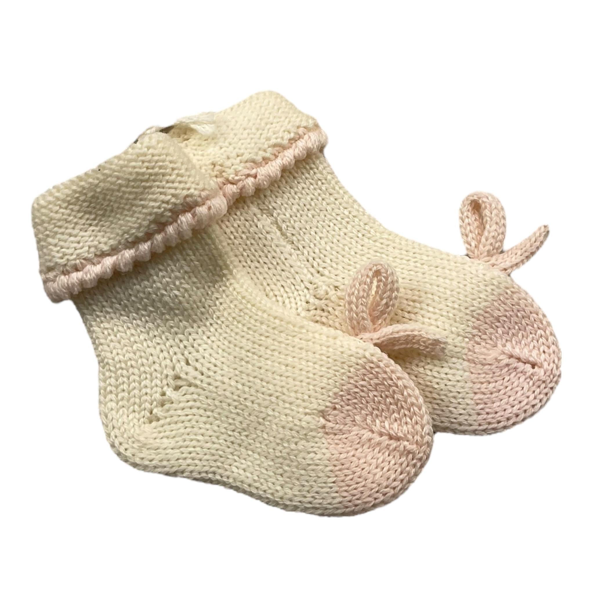 LA STUPENDERIA calzini tinta unita cn fiocco in contrasto Panna per Neonata V16800804 PANNA LA STUPENDERIA 