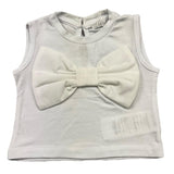 M+E‘ Einfarbiges Tanktop mit Rundhalsausschnitt und weißer Schleife für Baby-Mädchen