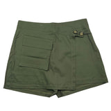 Monelli Kinder Einfarbige Shorts mit elastischer Taille und Reißverschluss Grün für Mädchen
