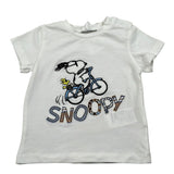 M+E' T-Shirt Girocoll tinta unita con Ricami Bianco per Neonato UEM0285 BIANCO M+E' 