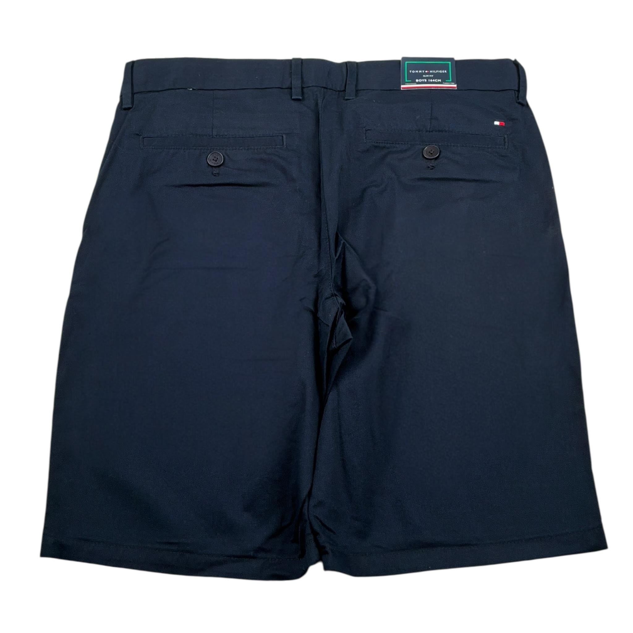 Tommy Hilfiger Bermuda tinta unita con Girovita Regolabile Blu per Bambino KB0KB08704T BLU TOMMY HILFIGER 