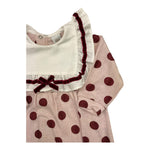 MARLU' tutina tinta unita con fantasia pois Rosa per Neonata IG2614 ROSA MARLU' 